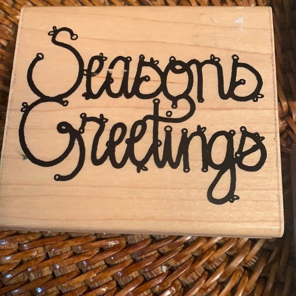 3 for $15  Set of 3 Rubber Stamps - Seasons Greetings - Happy Birthday - friend